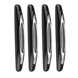 Acouto Protector de Borde de Puerta, 4pcs PVC Guardabarros Recorte Cubierta, Protector de Esquina Parachoques Anti-Colisión Rasguño Negro