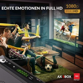 Opticum AX SBOX HDTV Digital Satellite Receiver (DVB-S/S2, Sat, HDMI, Scart, USB 2.0, Full HD 1080p, 12 V, Media Player) (Pre-programmed for Astra, Hotbird) - Black