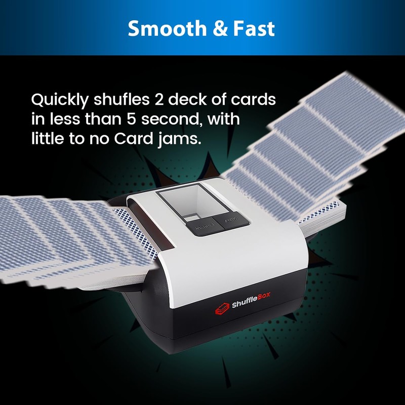 ShuffleBox S1 Automatic Card Shuffler with 2000mAh Rechargeable Built-in Battery,