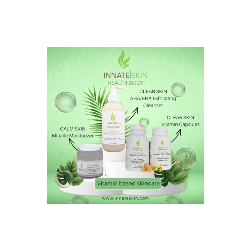 Clear Skin AHA/BHA Exfoliating Cleanser (8 oz) - Gentle Acne