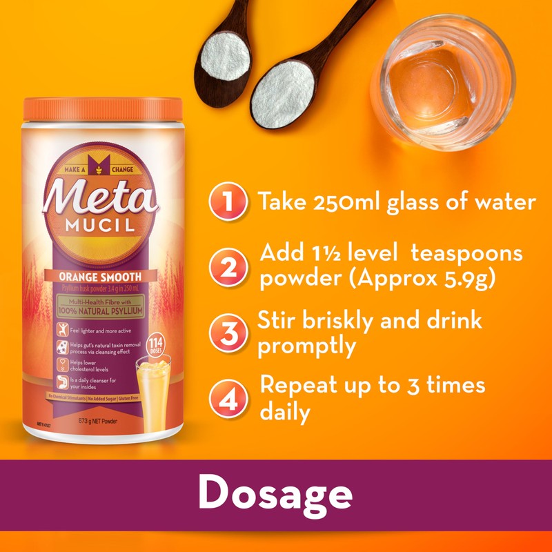 Metamucil Daily Fibre Supplement Smooth Orange, 30 Doses