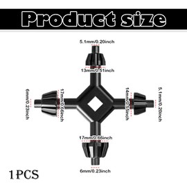 AKSIQIOL 4-in-1 Chuck Key for Drill, Durable Steel Wrench for Tightening & Loosening Drill Chucks, Compact & Portable Tool for Electric Drills and Power Tools