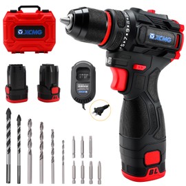 XCMG Cordless Hand Drill, 16.8V Brushless Motor, 3/8 Inch Keyless Chuck, Built-in LED Light, 20+1 Torque Adjustment, Dual Batteries for Long-Lasting Operation