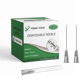 Yemar Home 22 Ga Needles 1 1/2in Needles with Cap for Animal 25Ga Needles Industrial Dispensing Needles Accessories（100 Pack）