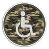 2 x 10cm Green Camo Disabled Vinyl Stickers - Mobility