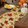 Fall Retro Maple Leaves Table Runner 13x36 Inch Linen Autumn