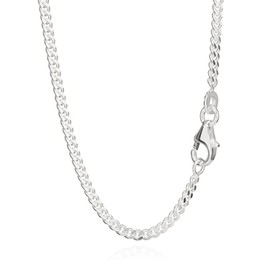 NKlaus 925 Sterling Silver Chain for Men and Women, High-Quality Curb Chain, 2.0 mm Wide, Sterling Silver