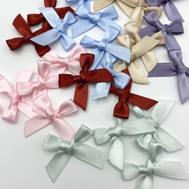 SYSUII Pack of 100 Mini Satin Ribbon Bows 3.5 cm x 3.2 cm Mini Satin Bows Bowknot Small Satin Ribbon Bows Made of Polyester for Wedding Decoration Cards DIY Crafts Gift Wrapping – Yellow