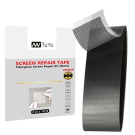 NANTuYo Screen Repair Tape 3-Layer Strong Adhesive 2"120" (10FT) Repair Kit for Windows or Doors Fiberglass Screen Tape Mesh (Black)