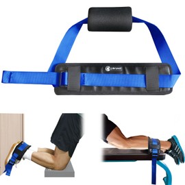 Adjustable Nordic Hamstring Curl Strap with Removable Foam Anchor for Door and Bench – Comfortable Neoprene Padding, Multi-Functional for Nordic Curls, Leg Exercises, and Strength Training (Blue)