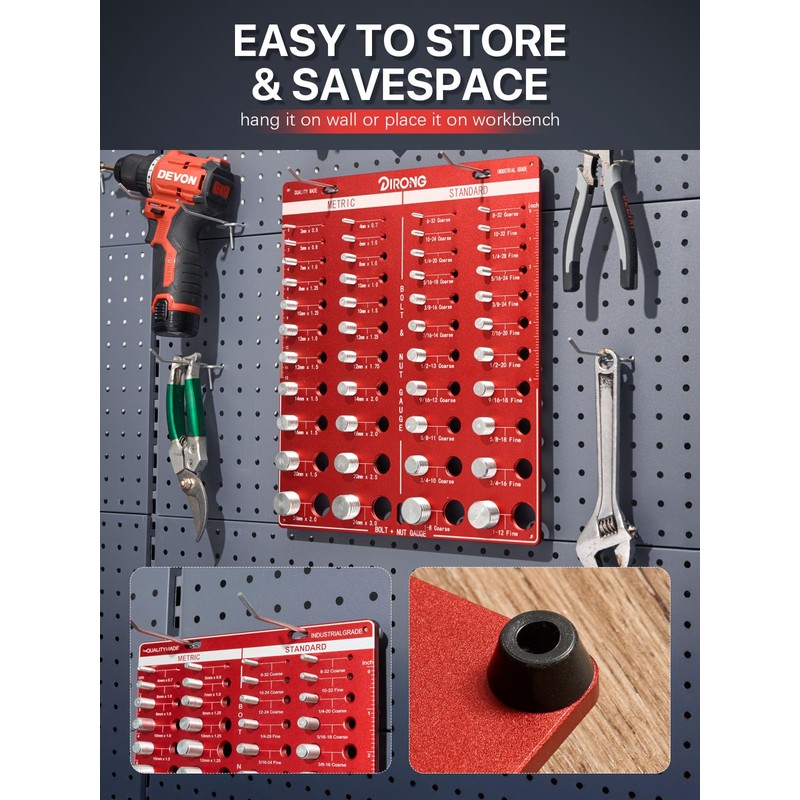 Thread Checker, 44 Nut and Bolt Thread Checker, Bolt Size