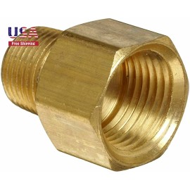 sashow Brass Pipe Fitting Adapter 1/2" Male x 1/2" Female Pipe Solid Brass Length 50mm
