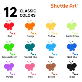 Shuttle Art Dot Makers, 12 Colors Bingo Daubers with 20 Unique Patterns of Dot Book for Toddler Art Activities, Non-Toxic Washable Coloring Markers for Preschool Kids Learning…