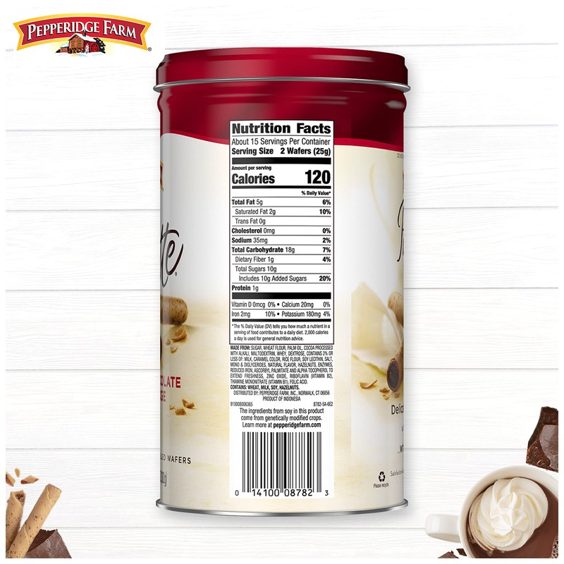 Pepperidge Farm Pirouette Cookies, Chocolate Fudge Créme Filled Wafers, 13.5