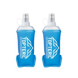 TOPTERIC Trail Running Water Bottle, Enjoy the Trail Running Experience, Blue (250ml-2 Pack)