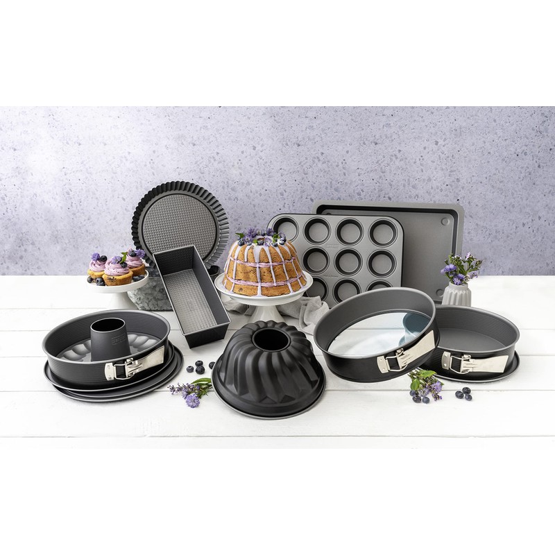 Zenker Set di stampi da Forno, Acciaio, Nero, 30cm