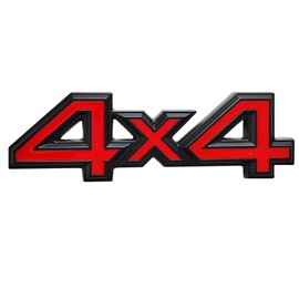 OnlyYou.X 4x4 Emblem 3D Logo 4x4 Badge Sticker Thick Decal 1 Piece for Pickup and Car Metal Black Red
