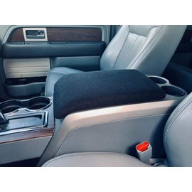 Auto Console Covers- Fits The Ford F-150 King Ranch Supercrew, FX4 Supercab and FX4 Supercrew 2010-2014 Center Console Armrest Cover Fleece- Black
