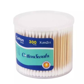 Xumzee의 강력한 대나무 스틱이 있는 300ct 면봉 100 순수 천연 면 생분해성 무화학 [500PCS] Xumzee's Powerful Bamboo Stick 300ct Cotton Swabs 100% Pure Natural Cotton Biodegradable Chemical-Free [500PCS]