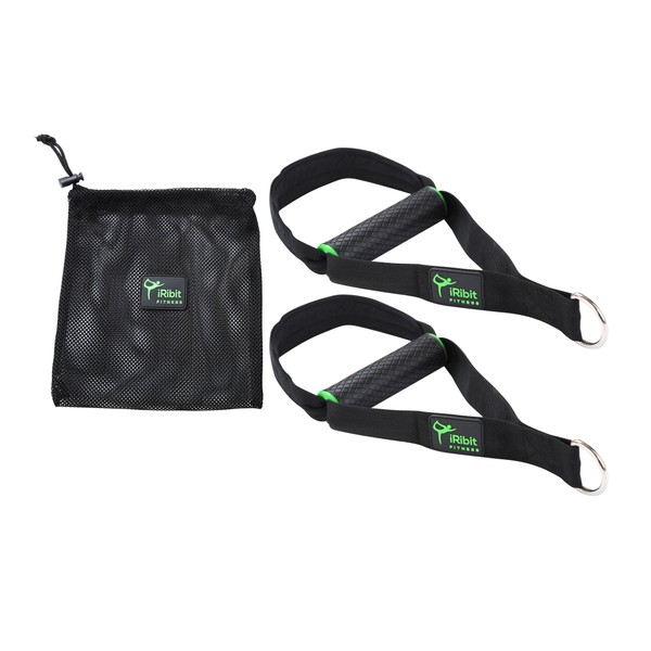 A Pair of Heavy Duty Exercise Handles for Cable Machines and Resistance Bands (Green)