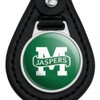 Black Leather Manhattan College Primary Logo Keychain