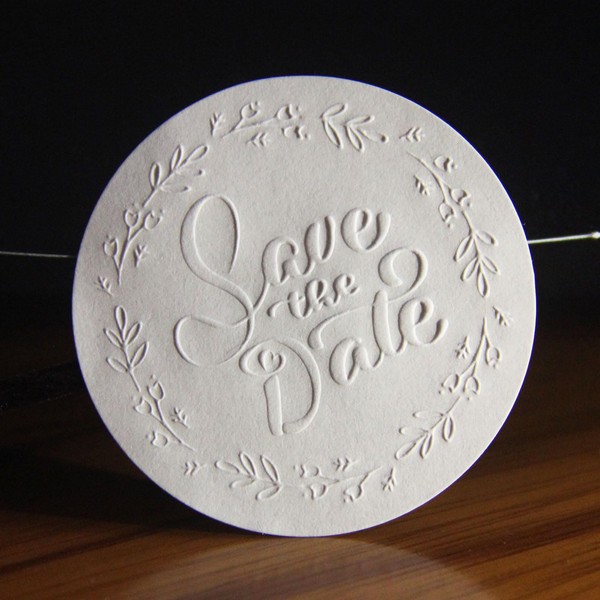 100x Embossed Save the Date Stickers, Embossed Wedding Stickers, Embossed