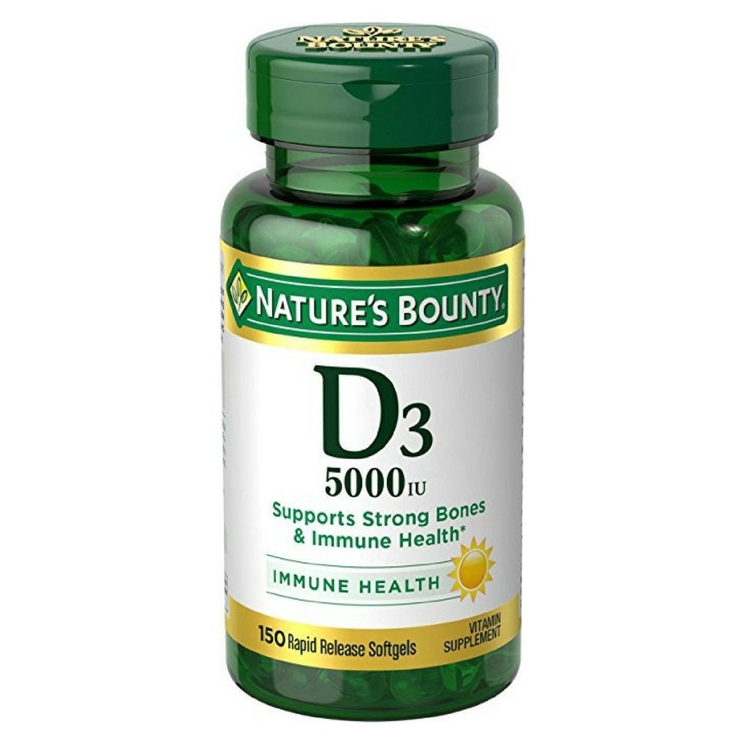 Nature's Bounty Vitamin D-5000 IU Softgels, Maximum Strength 150 ea ( Pack of 2)