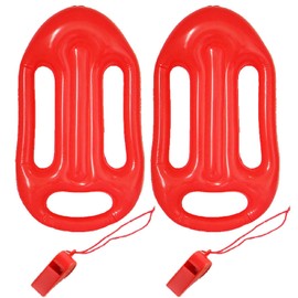 AOVNA 4 Pieces Lifeguard Accessory Red Whistle Inflatable Life Saver Float Lifeguard Float Guard Whistle for Rescue
