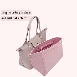 D.DUO Purse Organizer Insert, Bag Organizer for Le Pliage, Handbags Organizer Insert(Pink, Small)