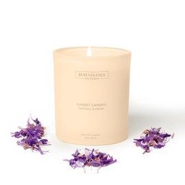 Benevolence LA Sunset Canopy Scented Candle | Patchouli & Ebony | 8oz, 45-Hour Burn | Luxury Home Fragrance | Natural Wax, Cotton Wick | Malibu Sands Collection