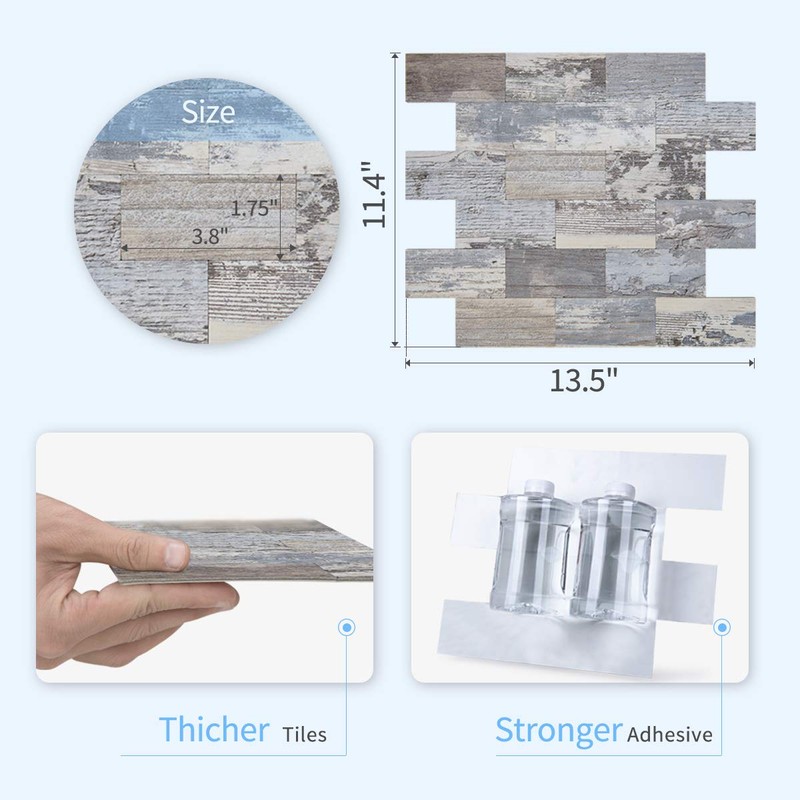 Art3d 3.5" x 11.4" x 0.18" (Pack Of 10) Wall