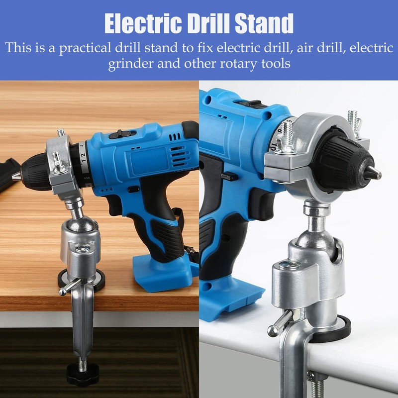 Sutekus Bench Clamp Vise 360 Degree Electric Drill Stand Holder