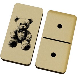 Azeeda 'Vintage Teddy with Bow Tie' Domino Set & Box (DM00047665)