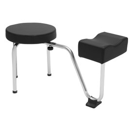 Kaichenyt Pedicure Foot Rest Stool Chair Black PVC Pad Pedicure Stool with Footrest Height Adjustable Nail PedicureStool Equipment Supplies for Spa Beauty Salon Studio (Black)