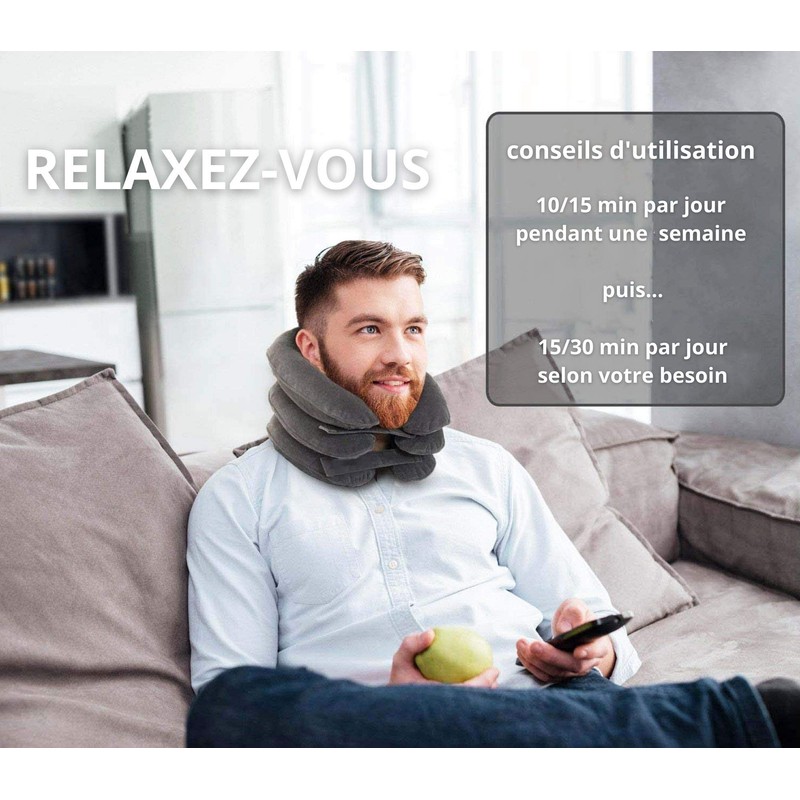 Inflatable Neck Support Pillow for Neck and Neck grey