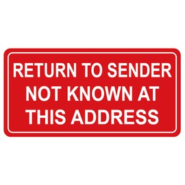 Return to Sender Sticker,1x2inch 500pcs Return to Sender Sticker for Envelope Box Shipping