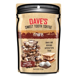 Small Batch Toffee, 1/4lb Pouch - Dave's Sweet Tooth - Award Winning Chocolate Almond Toffee Snack Candy & Sweets Recipe:_S'mores