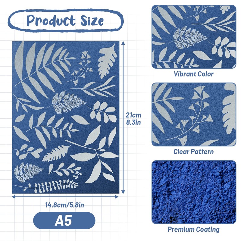 38 Sheets Cyanotype Sun Print Kit With 2 Clear Acrylic