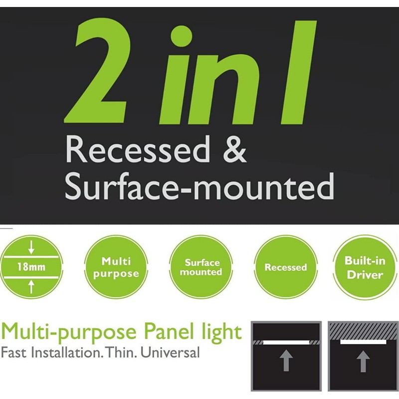 LED Sensor Panel Ceiling Light, 18W, warmwhite 3000K