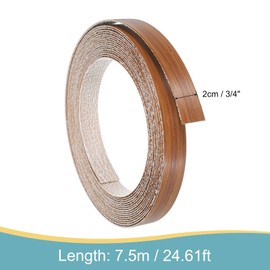 uxcell Edge Banding, 3/4 Inch x 24.61ft Pre-Glued Wood Veneer Edging Iron-on Flexible Edge Banding for Cabinet Repair Furniture Restoration, Birch