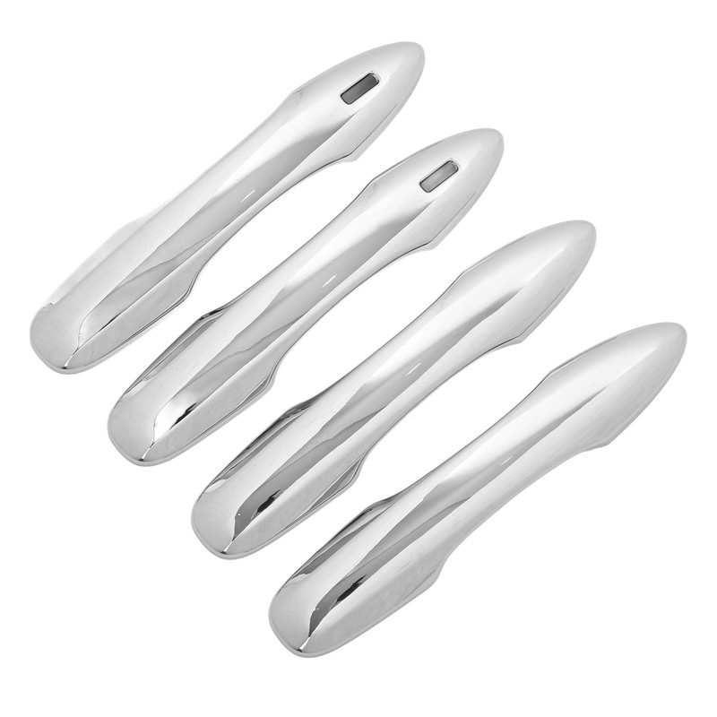 4PCS Exterior Door Handle Cover Trim ABS Chrome Self Adhesive