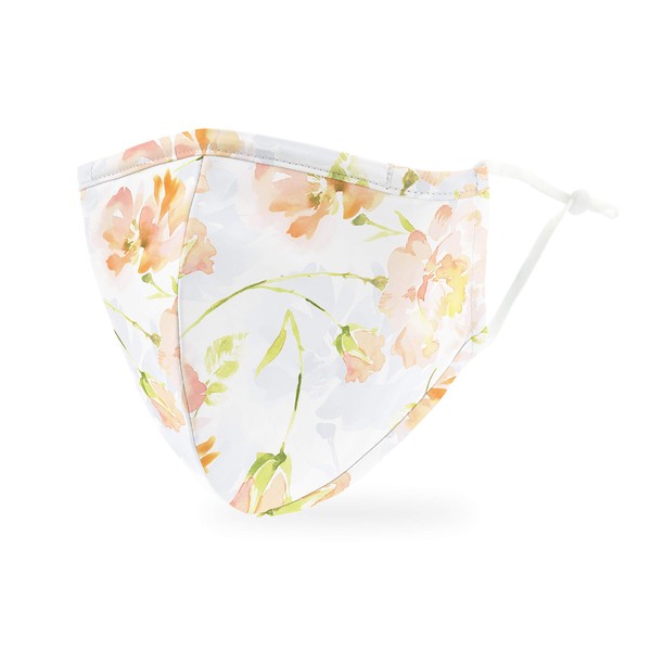 WEDDINGSTAR 3-Ply Adult Washable Cloth Face Mask Reusable and Adjustable with Filter Pocket - Pastel Floral