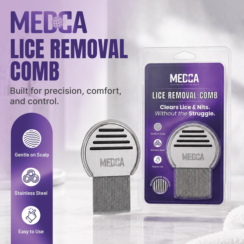 Lice Comb - Professional Stainless Steel Comb for Head Lice