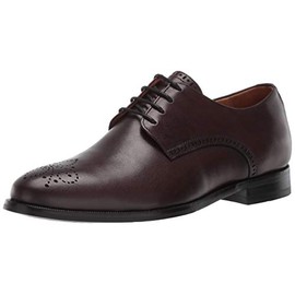 Marc Joseph New York Men's Leather Oxford Lace-Up Wingtip Dress Shoe, Wine Brushed Nappa, 9.5 M US