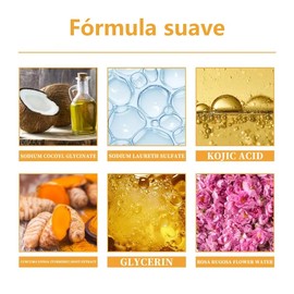2 botellas de limpiador de cúrcuma, limpiador en espuma blanqueador, hidratante, suave y de limpieza profunda, adecuado para todo tipo de piel (100...