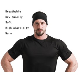 Sports Headband for Men, Stretchy Unisex Sweatband for Running, Cycling, Yoga, Workout, Hairband for Women and Mens (5pcs-Navy Grey,Black,White,Green,Navy Blue)