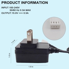 Roskeader Water Softener Power Cord Transformer 15V DC Adapter Compatible with V3186-06 Fits for Water Softener Valves Produced in 2017 or Later Power Supply Cord