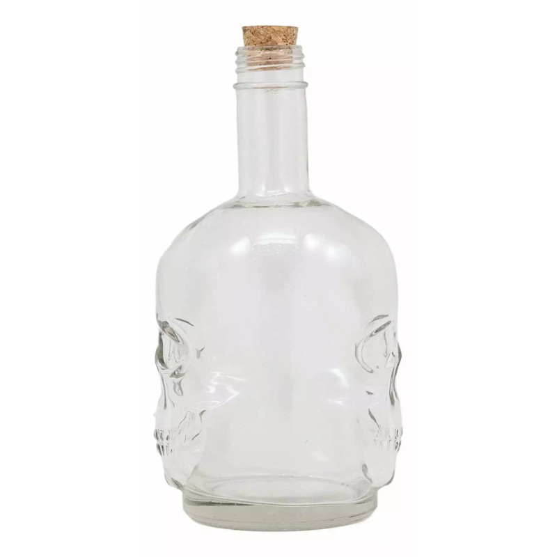 Ebros Gift Large 30 Ounces Skeleton Skull Face Corked Glass
