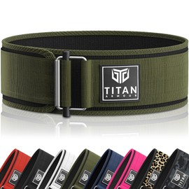 Titan Armour® Premium Self-Locking Weight Lifting Belt | Gym belt: Crossfit, Powerlifting, Deadlift, Olympic Lifts, Squats | Functional Weightlifting Belt | Men & Women | UK Brand (Military Green, XS)