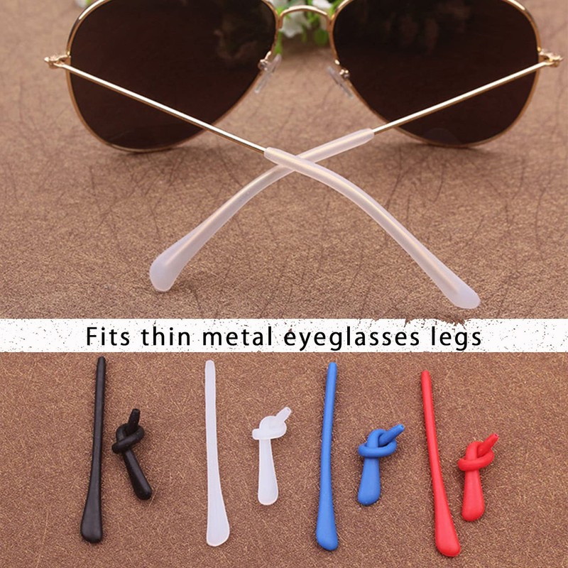 KECHIO Silicone Anti-Slip Eyeglass End Tips Ear Cushions Ear Sock